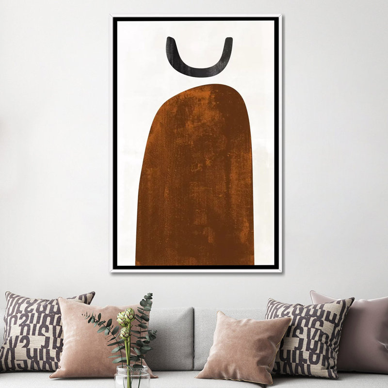 Abstraction de rouille-reproduction d’art, Toile blanche encadrée, Pas de tapis, H 60 po x l 40po x P 1,5 po