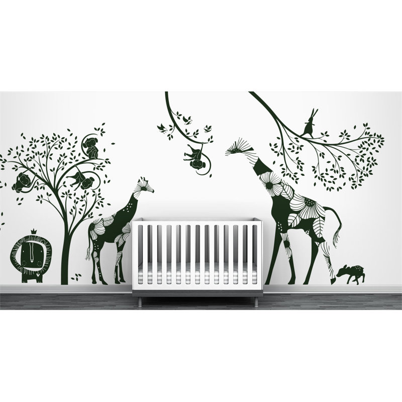 Décalcomanie murale jungle baby, Vert Noël