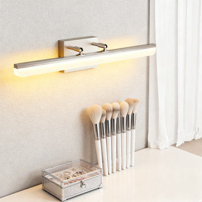 24" Brushed Nickel Vanity Light With 5CCT Dimmable LED, Adjustable Angle Wall Mount Fixture, 18W Modern Bathroom Lighting For Vanity, Powder Room & Bedroom