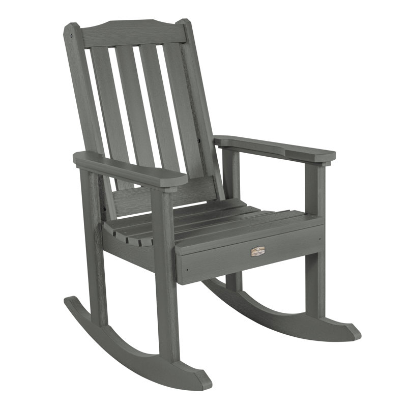 Chaise berçante d'extérieur en plastique, Gris