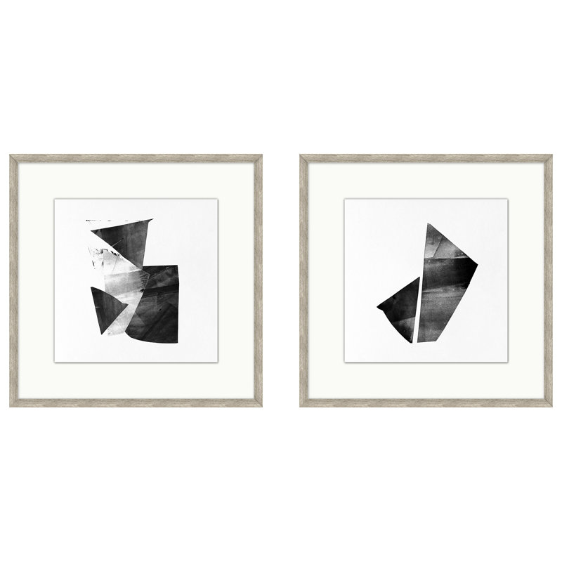 Shift Monoprint S2 Print, Silver Framed
