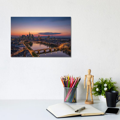 Frankfurt Skyline At Sunset by Robin Oelschlegel - Wrapped Canvas Gallery-Wrapped Canvas Giclée