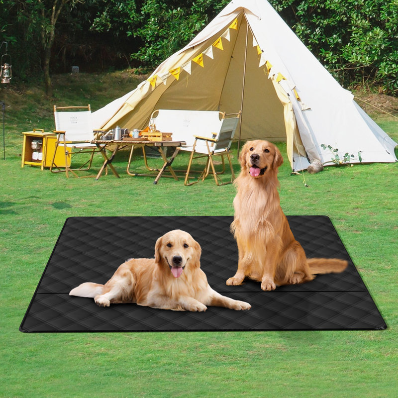Tapis lavable pour chien, parc, lit, canapé et coffre, Noir, H 0,2 po x l 72 po x P 72 po