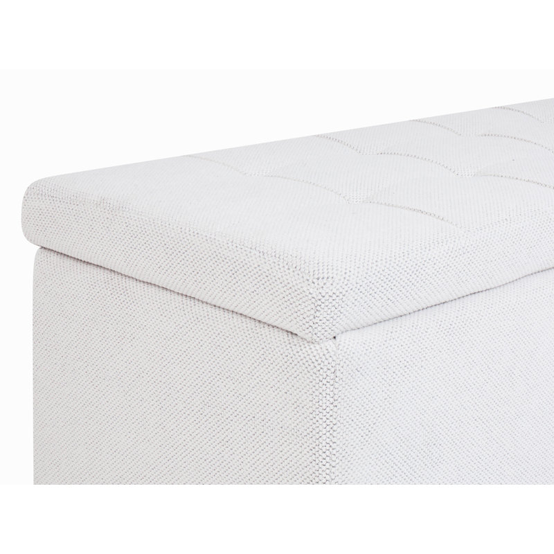 Rabecka Polyester Upholstered Storage Bench, Off White