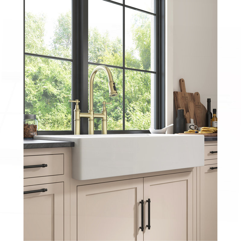 White Farmhouse Sink Deep Apron Sink Undermount Farmhouse Kitchen Sink Single Farm Sink