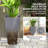 Space-saving Tall Planters Set, Gray Polypropylene Design