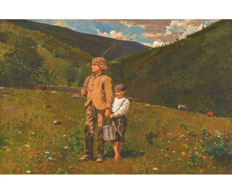 Lark Manor ™ Homer, galerie Winslow, art sur toile tendue: Crossing the Pasture, H 33 po x l 48 po