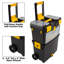 Stalwart Portable Toolbox with Wheels - Stackable Tool Chest with Drawers - Mobile Utility Cart with Comfort Grip Handle and Tough Latches