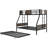 Twin Over Full Bunk Bed With Trundle, Metal Frame For Small Bedrooms, Features, Space - Saving, No Box Spring, Strong Support, Quick Setup Process Ideal Spaces, Construction, Guardrail, 2 Ladders,