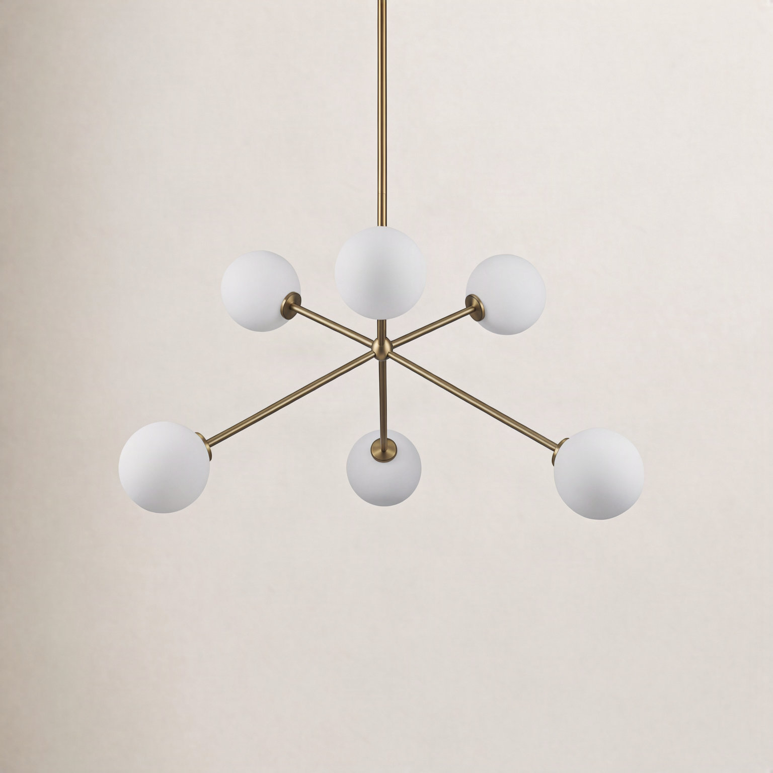Minna Dimmable 6-Light Pendant, Antique Gold