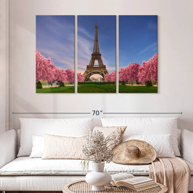 Rorry Eiffel Tower Spring Sunset, 32" H x 50" W