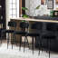 4 tabourets de bar modernes - tissu polaire, base en métal noir pour les bars à café, 4 pièces de cuisine confortables et élégantes dans la cuisine, table de salle à manger-614991262-614991235-614991233