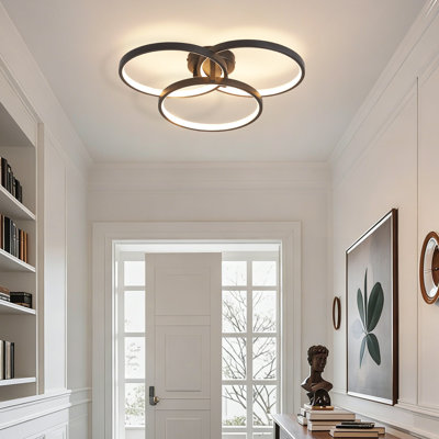 Plafonnier encastré moderne à 3 anneaux avec température de couleur réglable pour le salon de la chambre à coucher