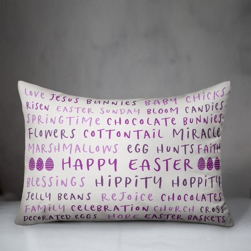 Easter Stuff Purples 2 Outdoor Throw Pillow