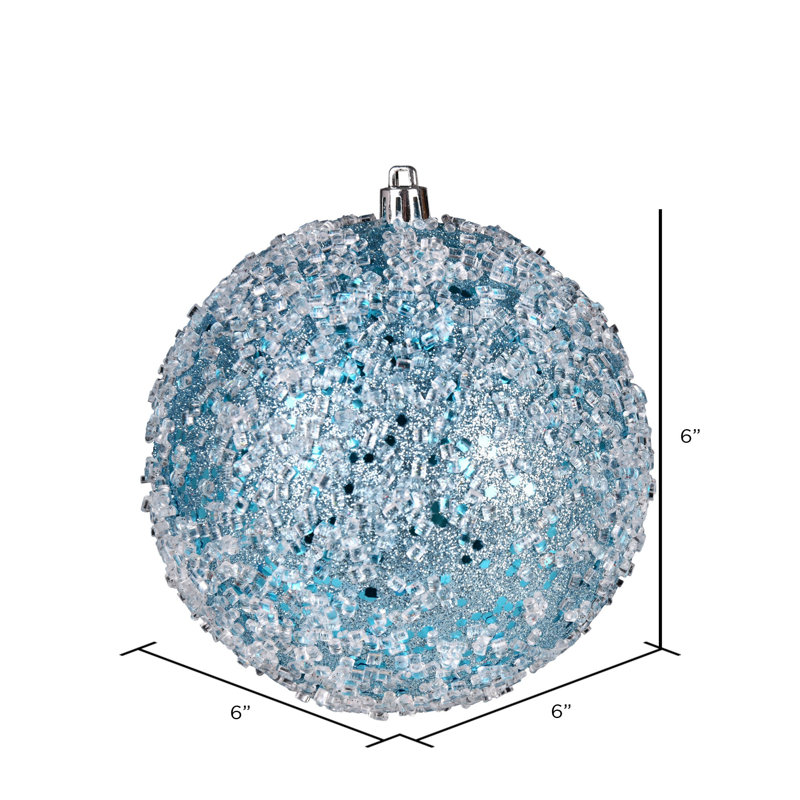 Ornement boule scintillante, H 6 po x l 6 po x P 6 po, Bleu pastel, 4