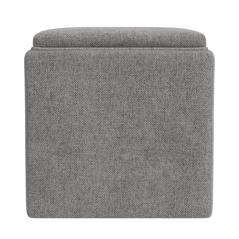 Homepop Storage Ottoman With Tray Top, Gray