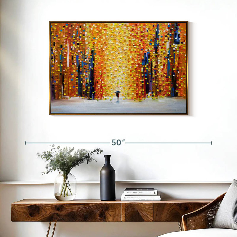 Coucher de soleil, Cadre flottant doré, 37 po x 25 po