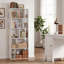 1 étagère de rangement à 5 niveaux avec dos ouvert et tablettes anti-basculement pour la maison-642664964