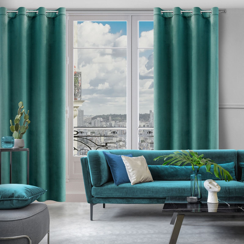 Design 91 Eyelet Blackout Curtain, Turquoise