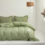 Ensemble de housse de couette en lin à volants-812165167-856547880