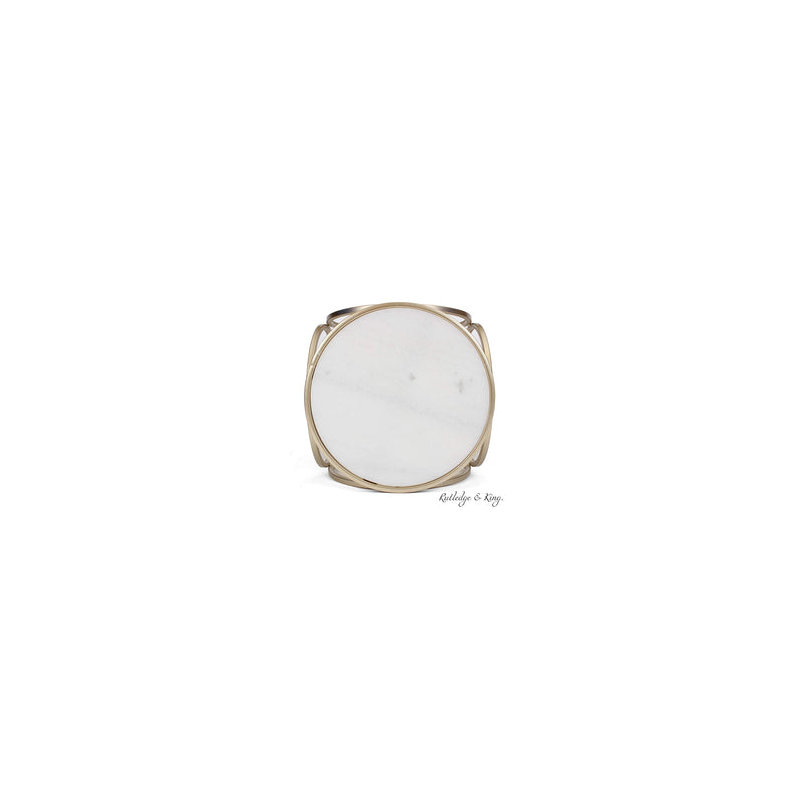 Marble Top End Table, Gold