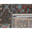 Tapis oriental brun noué à la main 7 pi 9 po x 10 pi 2 po Striae