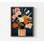 «Striped Vase Bouquet - Modern Floral Still Life», reproduction d'art