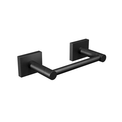 Crater Wall-Mounted Pivot Toilet Paper Holder - Matte Black, Premium Brass Construction, Installation Hardware Included
