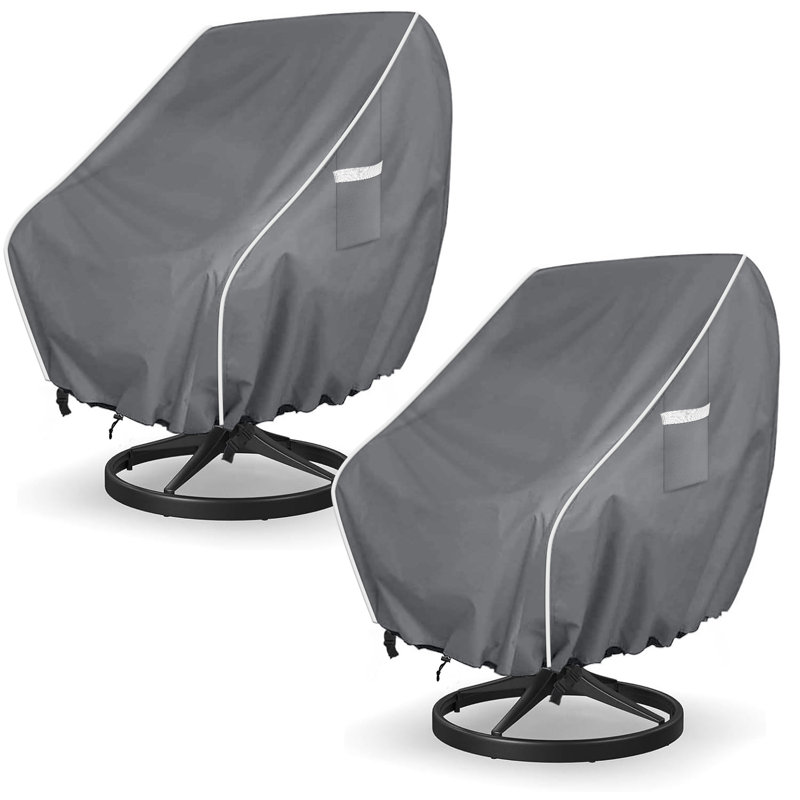 2 Pcs Patio Chair Covers, Armchair Covers, Heavy-duty Outdoor Lounge Deep Seat Covers,, 39" H x 37" W x 39" D, Black