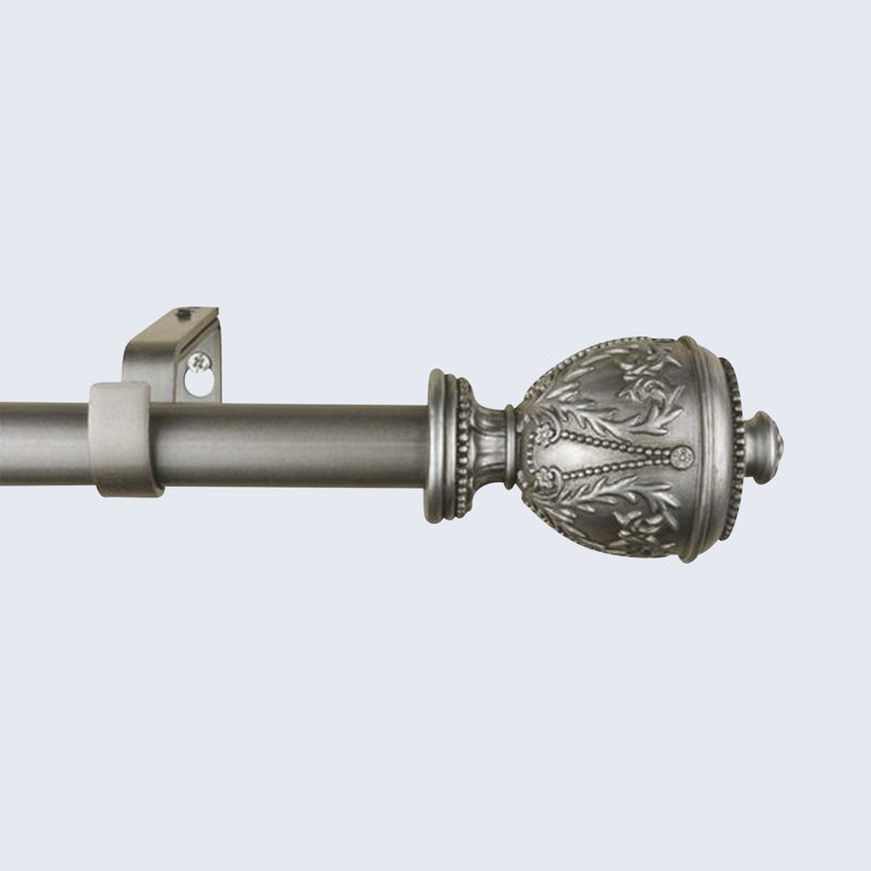 Tringle à rideaux simple Meridan Grecian Urn, De 28 po à 48 po de largeur, Étain