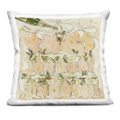 Coussin décoratif imprimé Pouring Champagne