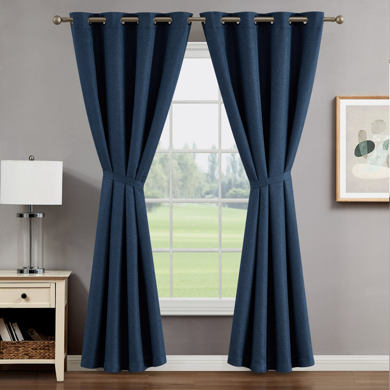 Nyasia Blackout Single Curtain Panel,  50' W x 96" L,  Coral