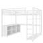 Lit mezzanine en métal avec garde-robe, bureau en L et tablettes de rangement Rachel-122581954