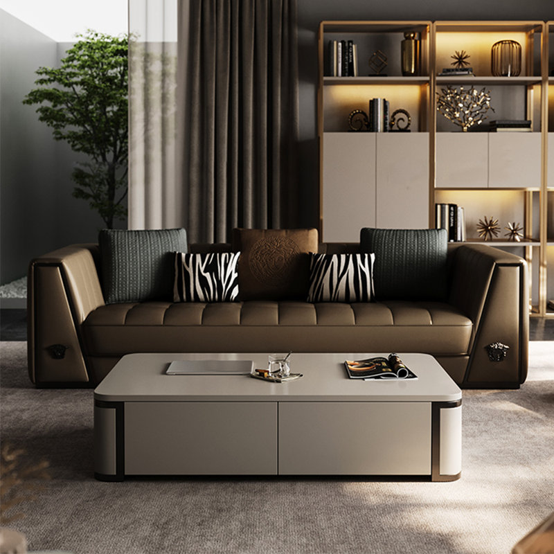 Italian style coffee table, 15.75" H x 47.24" L x 23.62" W