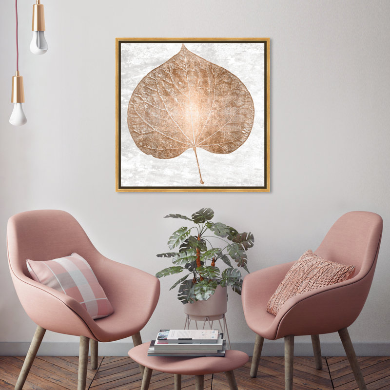 «Cercis Copper Leaf», reproduction d'art moderne sur toile en bronze moderne Cercis Tree pour salon, H 24 po x l 24 po