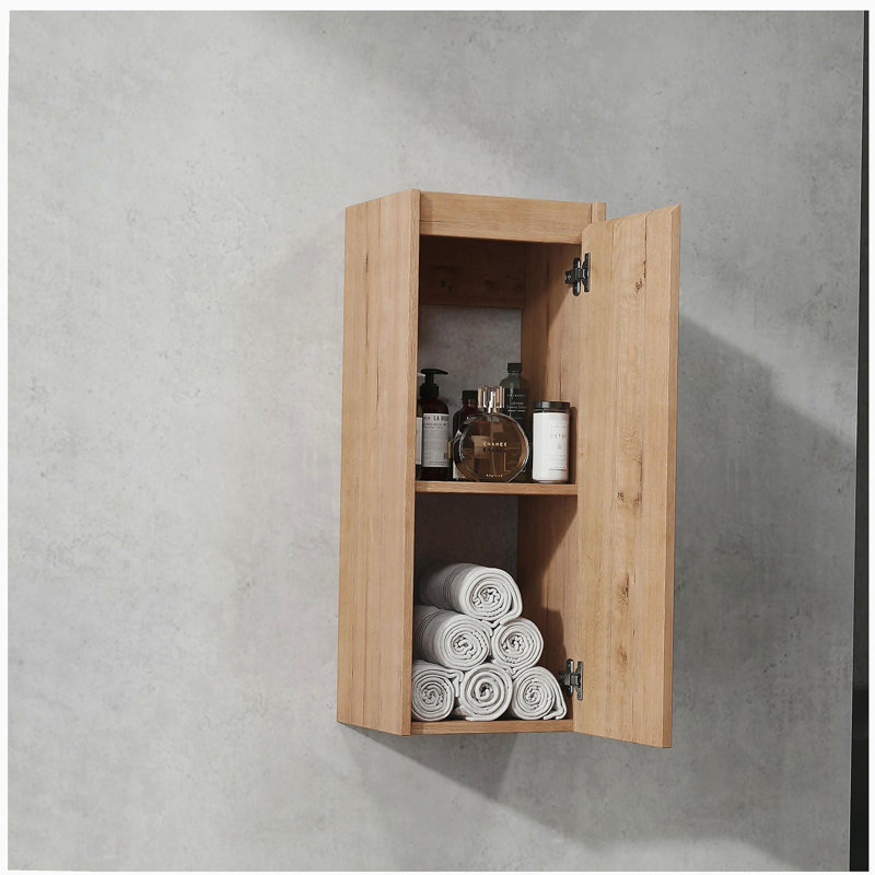 Lavabo de salle de bain mural 24 "avec lavabo et armoire latérale, porte