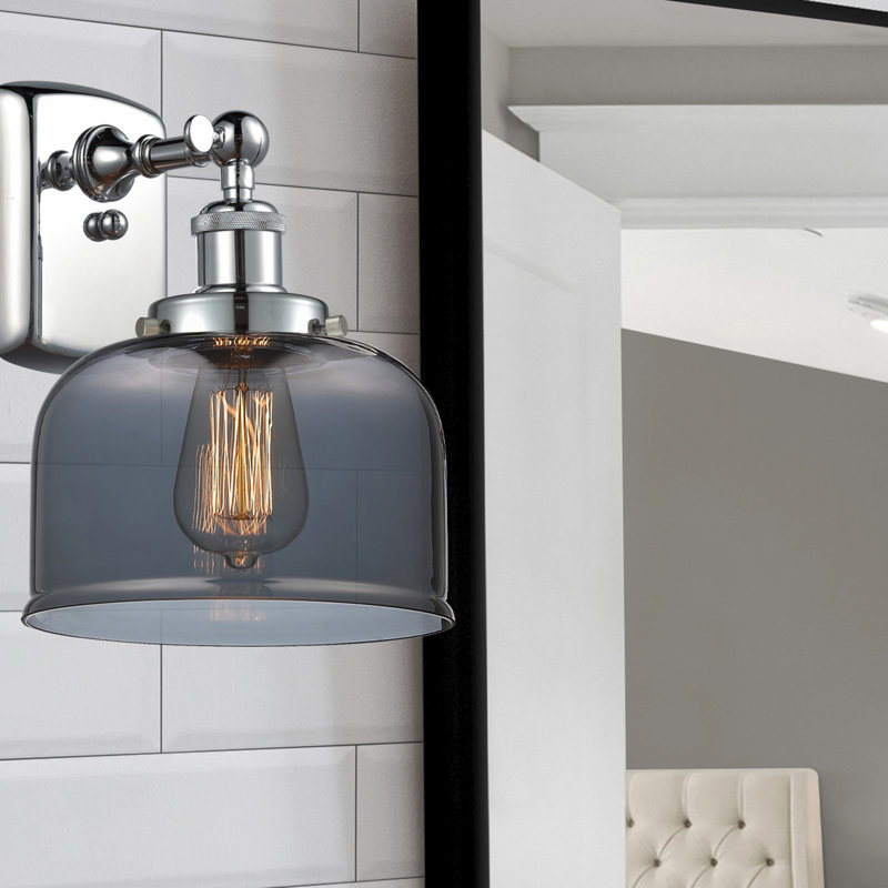 Ballston Urban Bell - 1 Light 8" Sconce, Smoked, LED, Polished Chrome