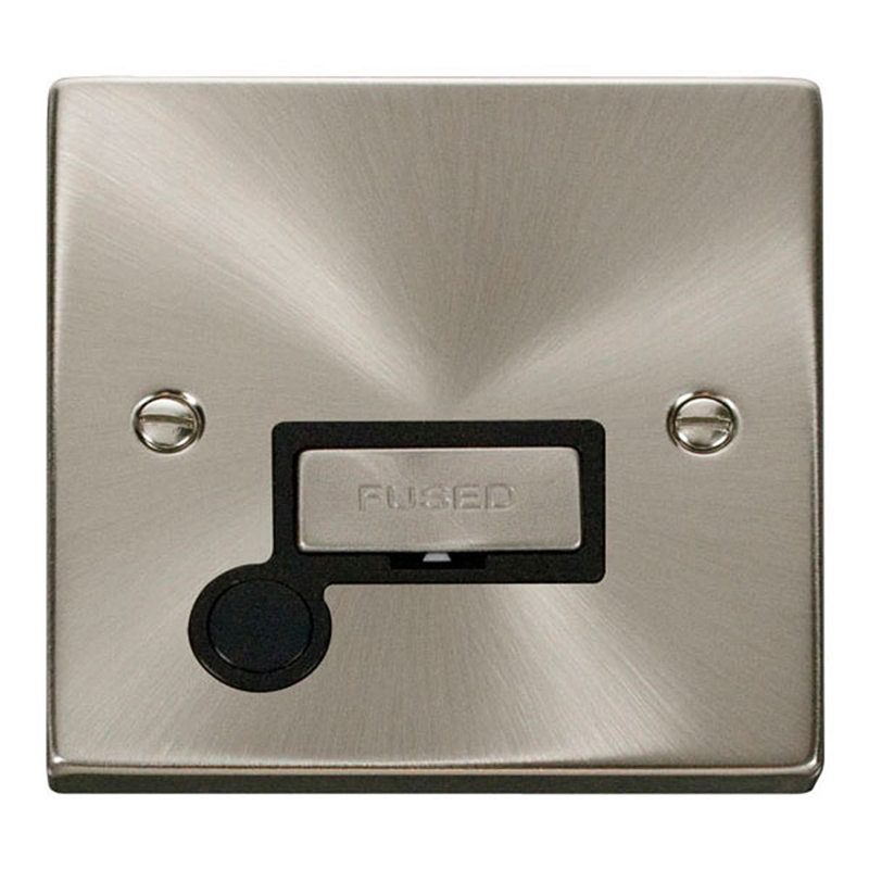 Satin / Brushed Chrome 13A Fused Ingot Connection Unit With Flex