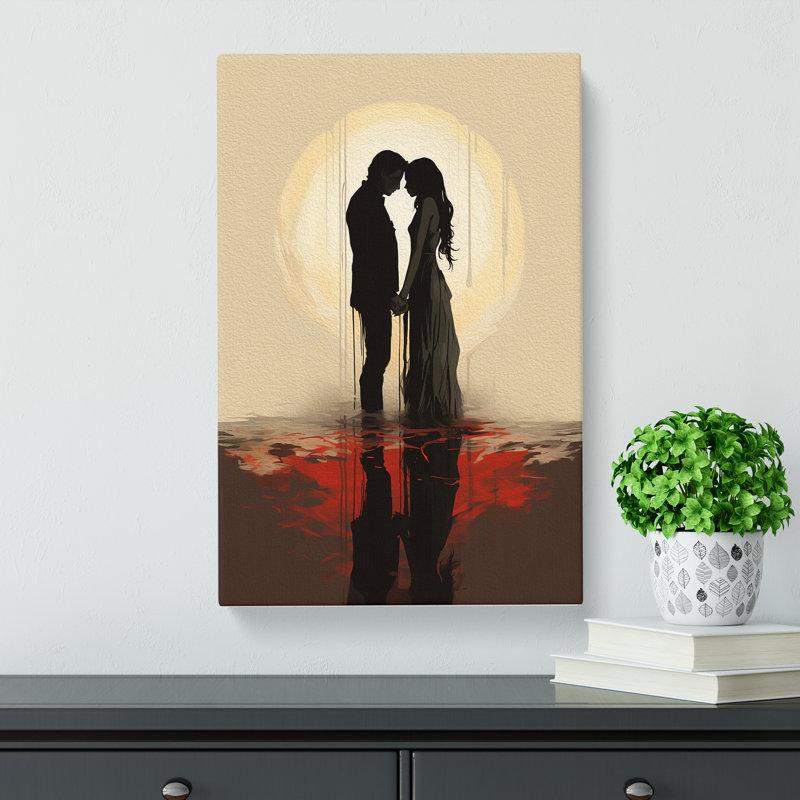 Lovers Minimalism Art - No Frame Print, 50cm H x 35cm W x 3cm D