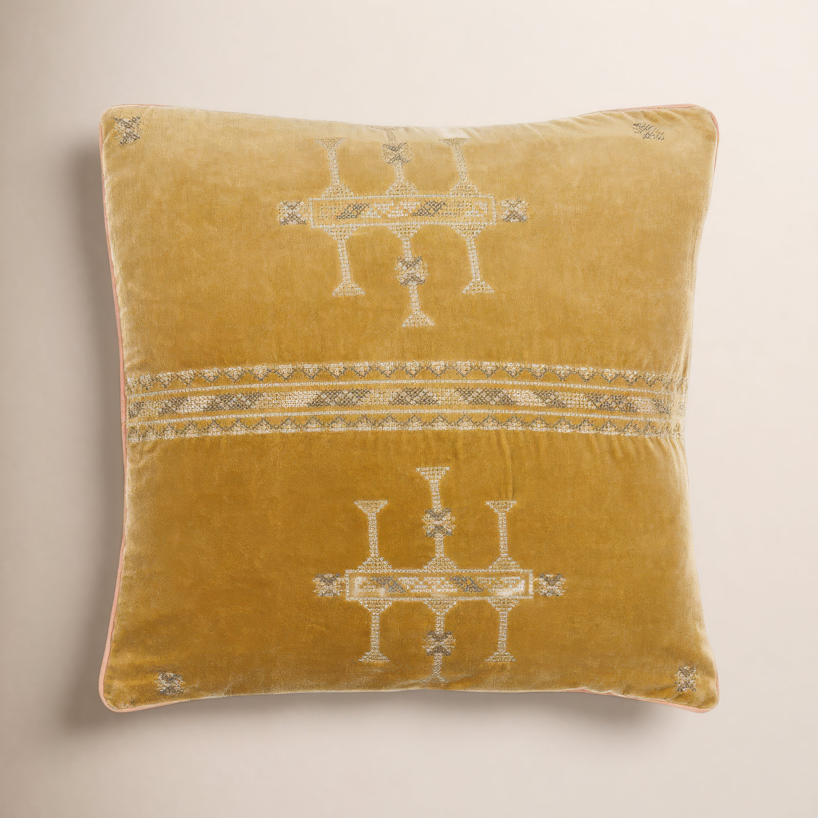 Veola Cotton Throw Pillow, Copper, Polyester/Polyfill, 18" x 18"