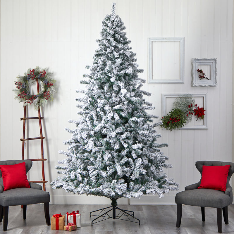 Arbre de Noël enneigé et givré avec lumières DEL fixes / constantes, 3 pi H