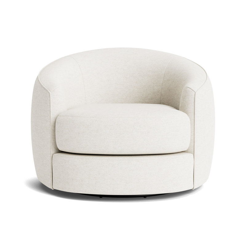Giselle Full Swivel Chair, Textured Slub Weave - Linen