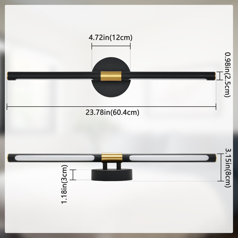 24" Dimmable LED Bath Bar, Brass