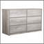 Commode 6 tiroirs avec grands tiroirs en tissu, gris-129590139