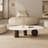 Laylla Modern 54" Coffee Table, Sintered Stone Table-top, 3 Stainless Steel legs, Free form-826793241