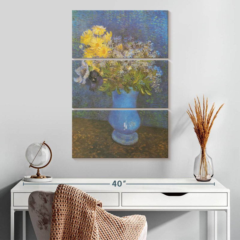 Vase Harnek de marguerites et anémones lilas