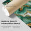 Abstrait vert émeraude et cristaux de marbre géode dorée I, reproduction d'art moderne sans cadre-1505812177