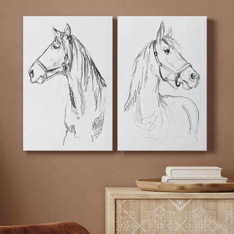 Bridle Portraits I, toile tendue avec châssis de qualité supérieure - prête à être accrochée, H 36 po x l 24 po x P 1 po