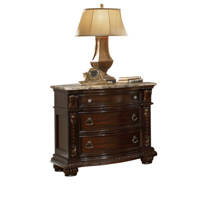 Table de chevet Calera noyer foncé