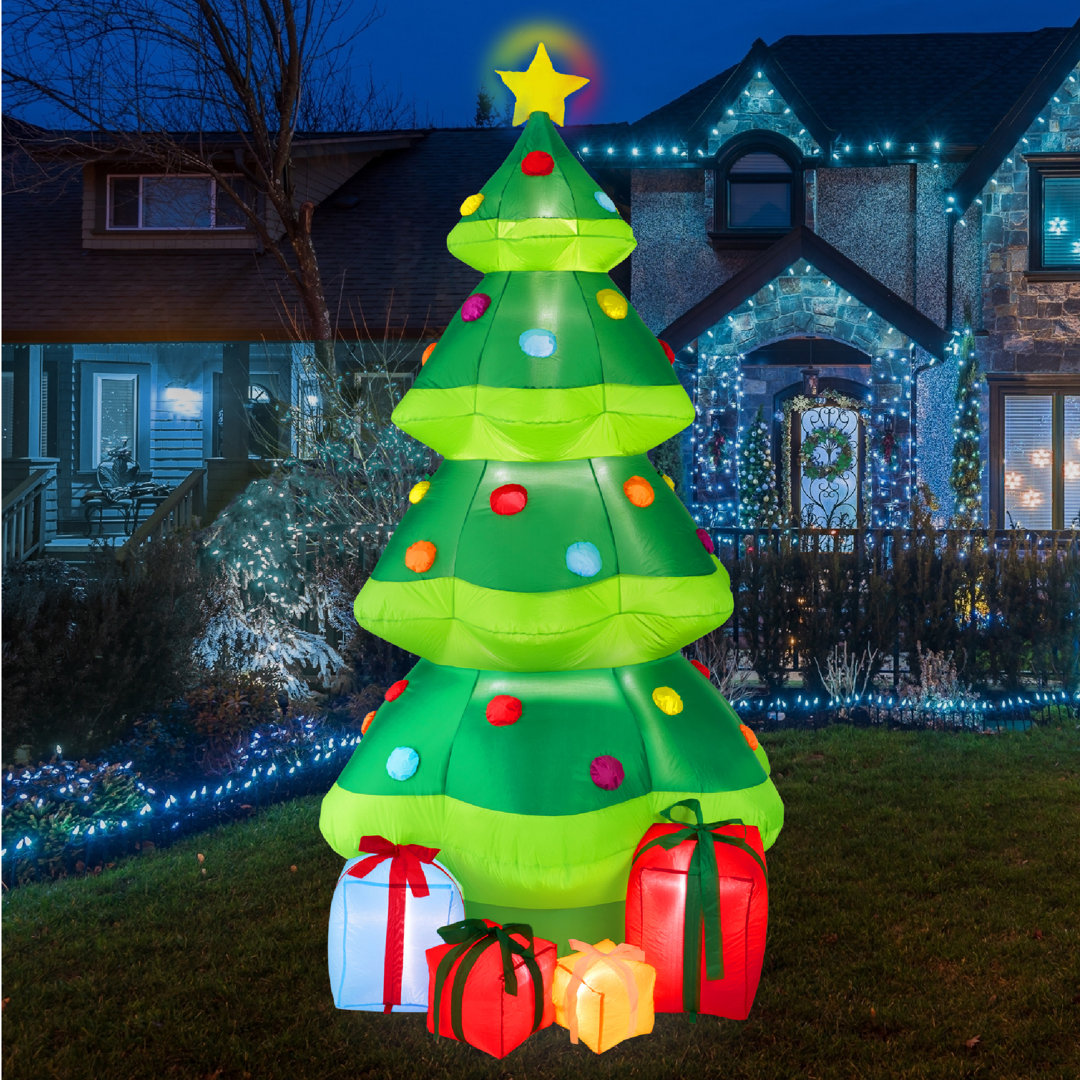 The Holiday Aisle® 10Ft Inflatable Christmas Tree, Large Lighted Outdoor Blow Up Decor W/ 10 LED Lights The Holiday Aisle®